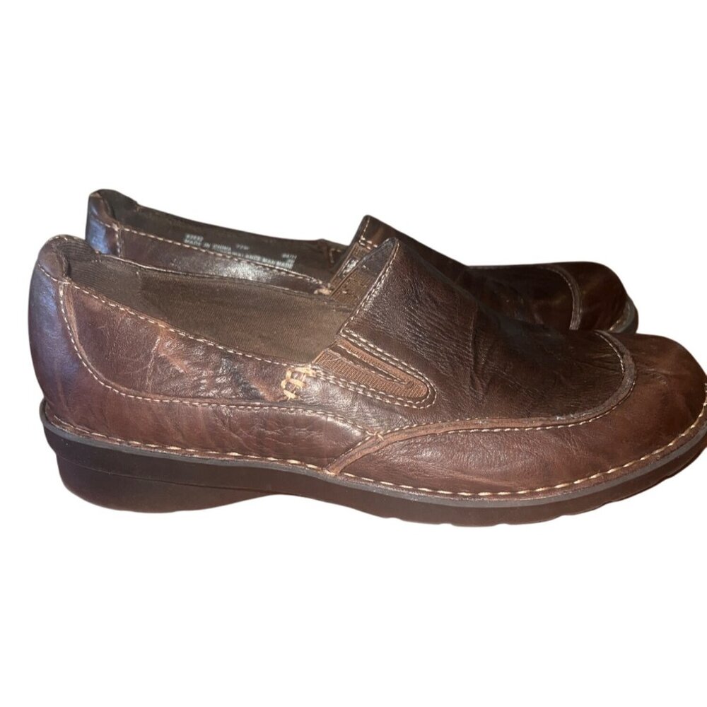 Extra wide Clarks Bendables Leather Slip-On Loafers Size 7.5W